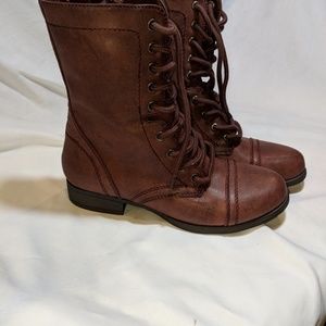 Women's Laced Zip Up Brown Boots